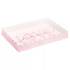 Коробка для сладостей с прозрачной крышкой "Love" 22х15х3 см 5540477